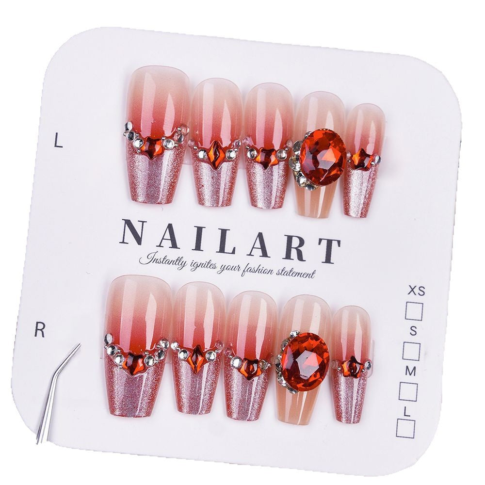 Glamorous Press-On Nagelkunst Set mit Strassverzierungen Brehn