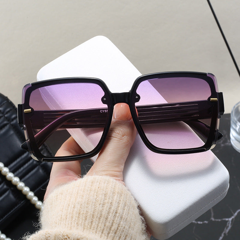 Damen quadratische Sonnenbrille mit trendigem Geometrie-Design Brehn