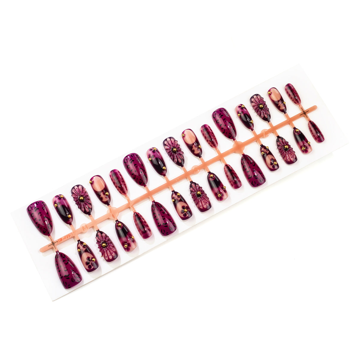 Künstlerisches Stiletto Press-On Nagelkunst-Set Brehn