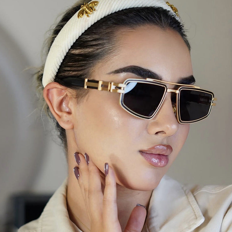 Damen Designer-Sonnenbrille mit filigranem Metallrahmen und polarisierten Gläsern Brehn