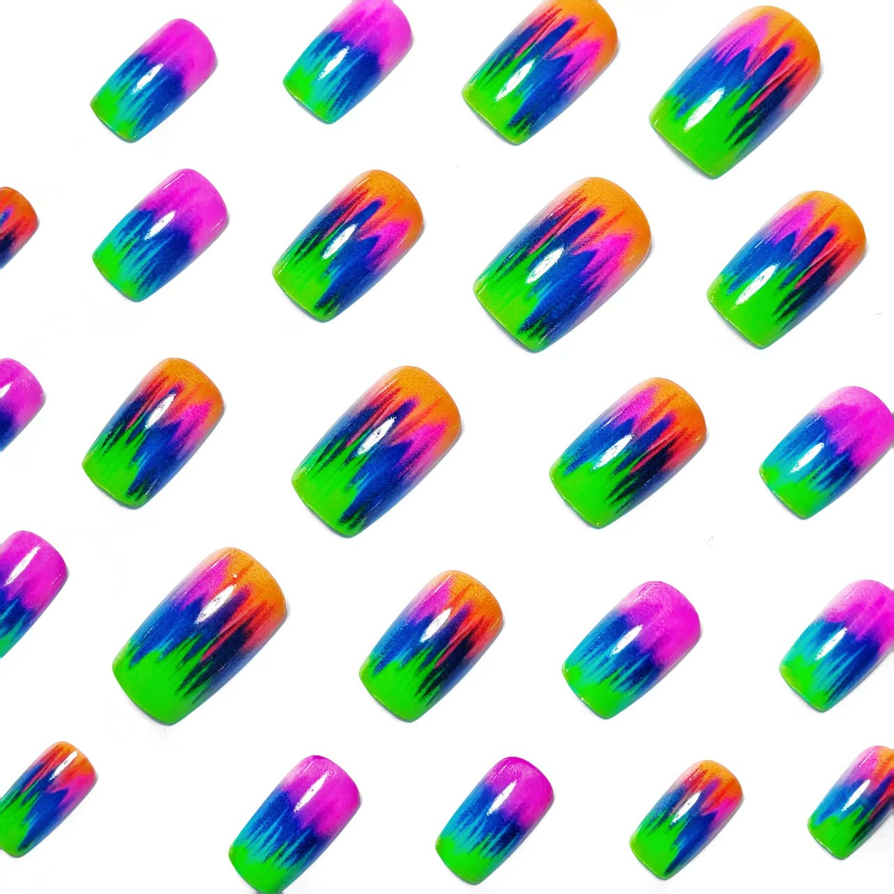 Kreative Kunstnägel Im Modernen Neon-Gradient-Design Brehn