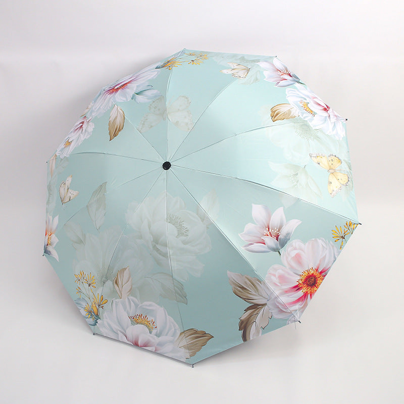 Damen Regenschirm mit floralen Mustern und UV-Schutz Brehn