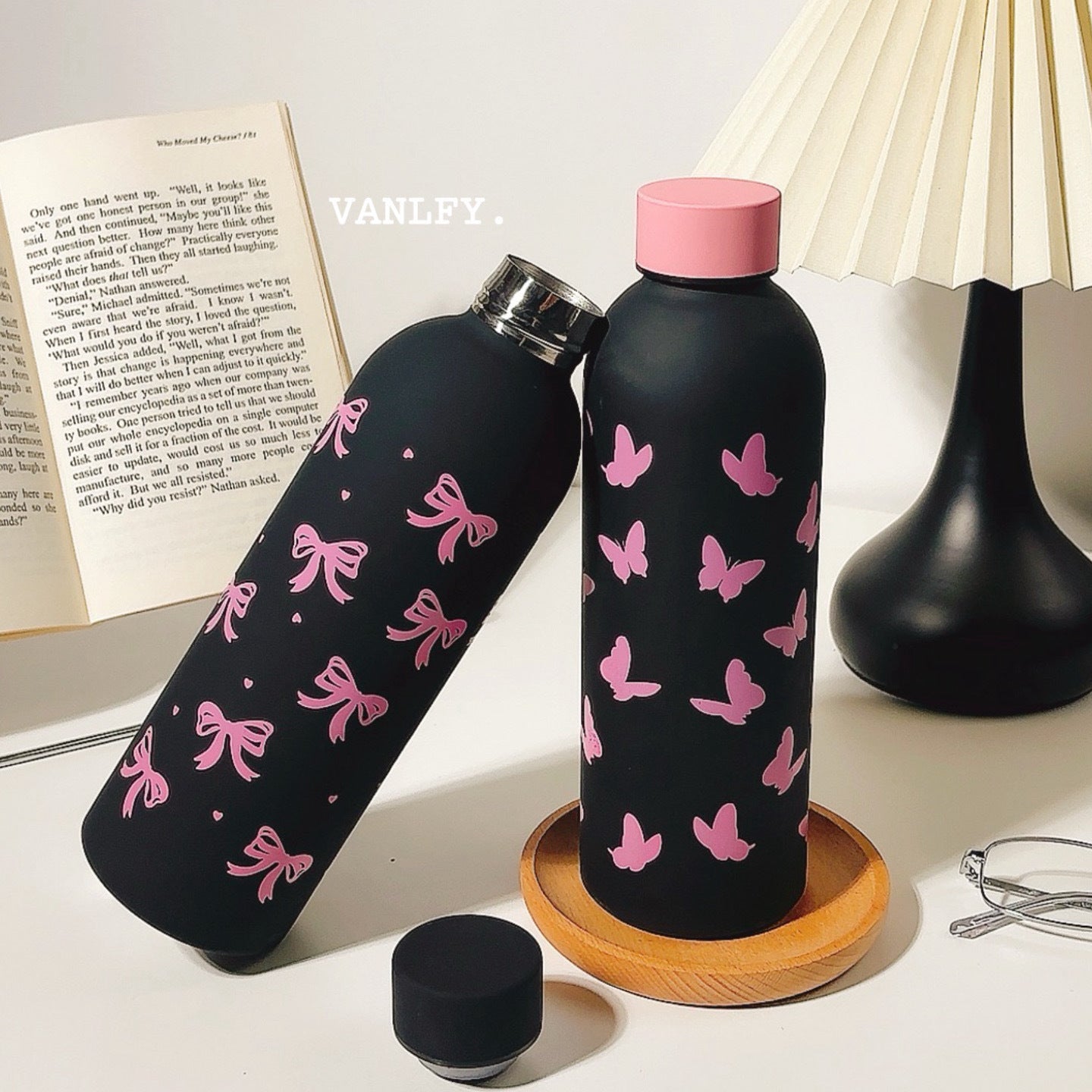 Damen Isolier-Trinkflasche mit kreativem Schleifenmotiv Brehn