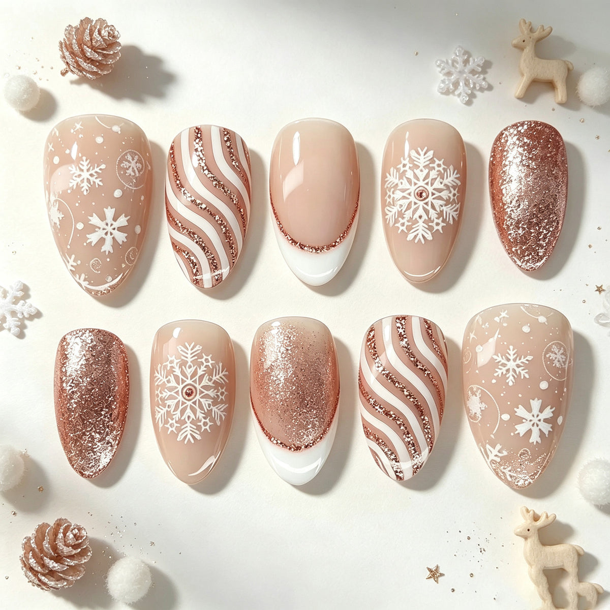 Elegantes Press-On Nagelkunst Kit