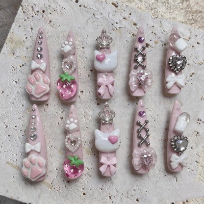 Verspieltes 3D-Nagelkunst-Set
