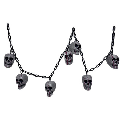 Gruselige Totenkopfketten-Dekoration
