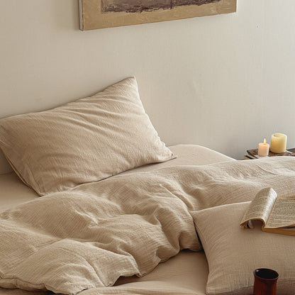 Bettwäsche-Set aus gewaschenem Leinen mit softer Textur und Hotelverschluss