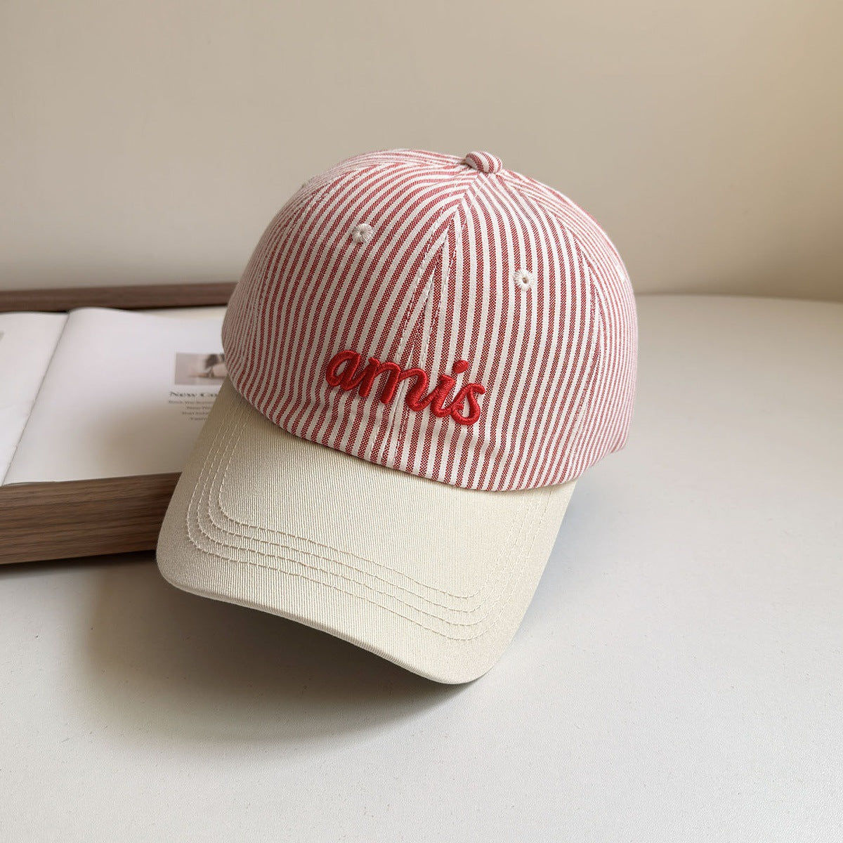 Frauen Gestreifte Baumwoll Baseballcap Brehn
