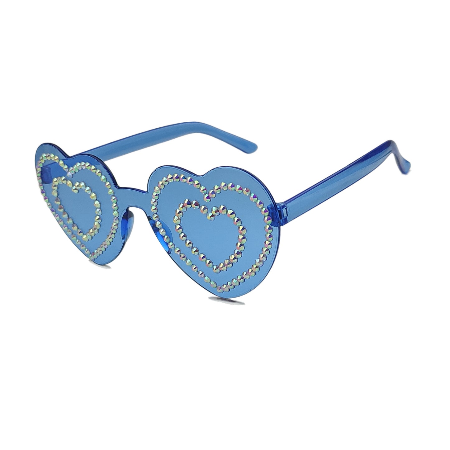 Damen Herzförmige Sonnenbrille mit funkelndem Strassmuster Brehn