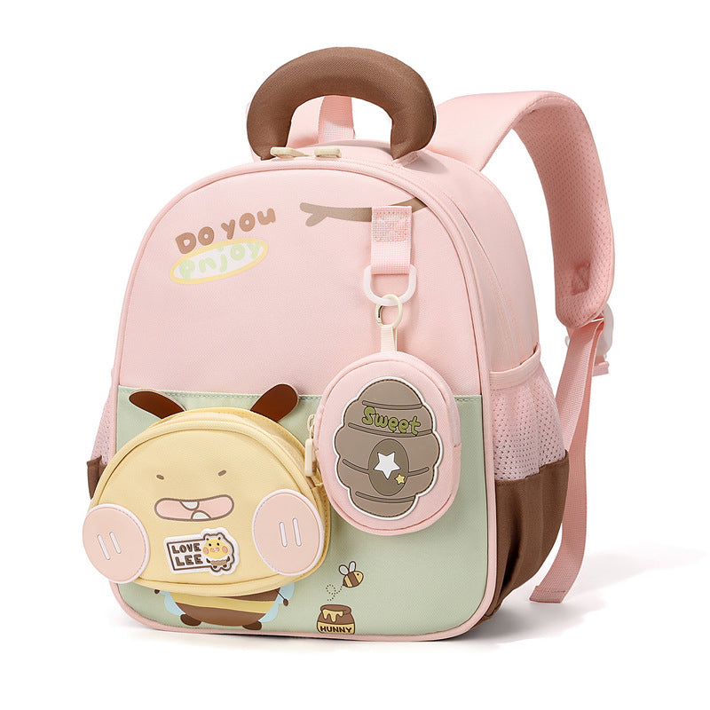 Schulrucksack mit lustigem Charakterdesign für Kinder