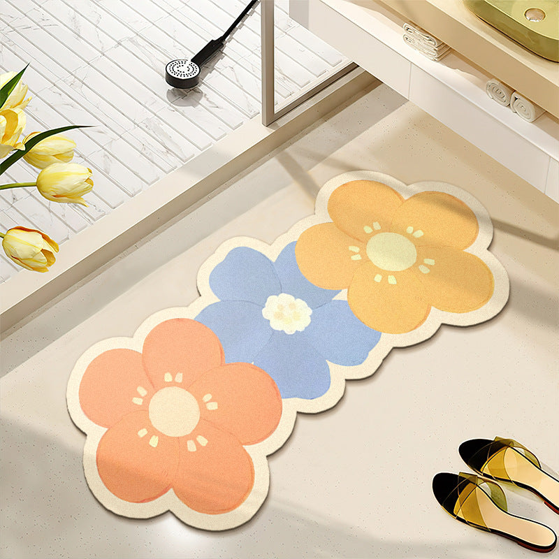 Blumenmuster wasserabsorbierender Badteppich