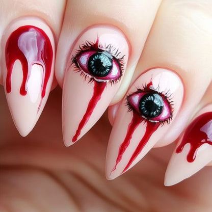 Horror Eye-inspirierte Stiletto-Nagelkunstverlängerungen Brehn