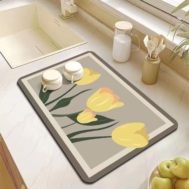 Dekorative florale Küchenmatte
