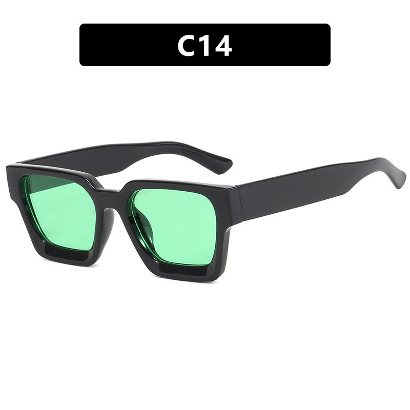 Damen modische quadratische Sonnenbrille mit gelben Gläsern Brehn