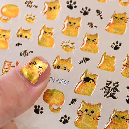 Kat-Themen-Nagelkunst-Dekorationsset
