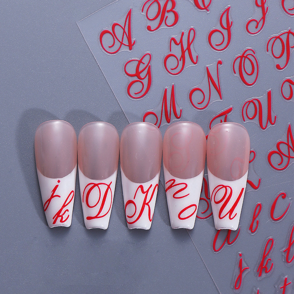 Elegantes Kalligraphie Nagelkunst Schablonen Set