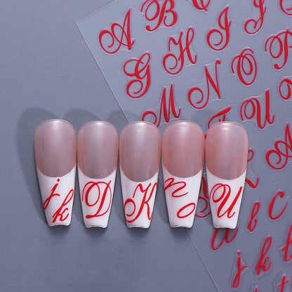 Elegantes Kalligraphie Nagelkunst Schablonen Set