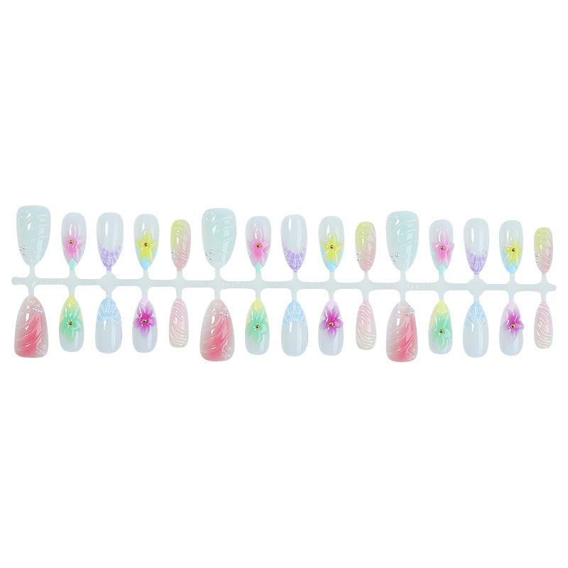 Dekoratives florales Nagelkunst Press-On-Set Brehn