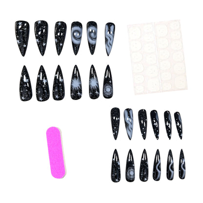 Galaxy-inspiriertes Press-On-Nagelset Brehn