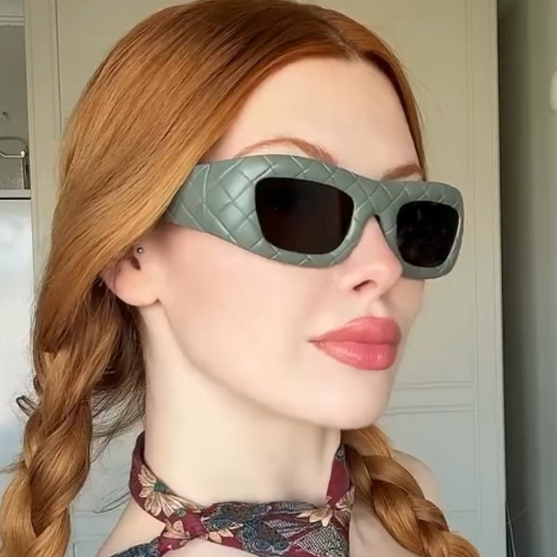 Damen extravagante Sonnenbrille mit strukturiertem Rahmen Brehn
