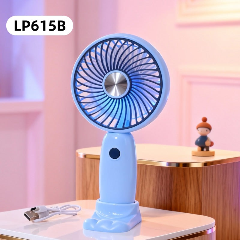 Damen tragbarer Mini-Ventilator mit LED-Lichteffekten und ergonomischem Design Brehn