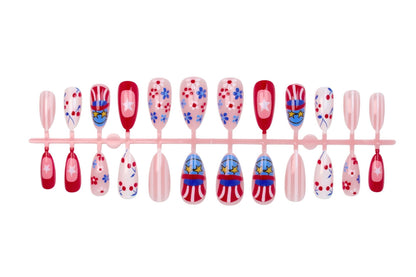 Kunstnagelset mit kreativen Blumen- und Sterndesigns Brehn