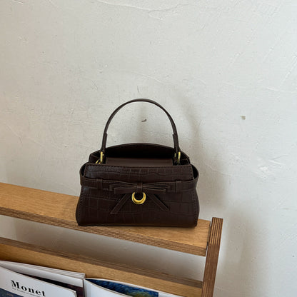 Krokodilstrukturierte Mini-Handtasche