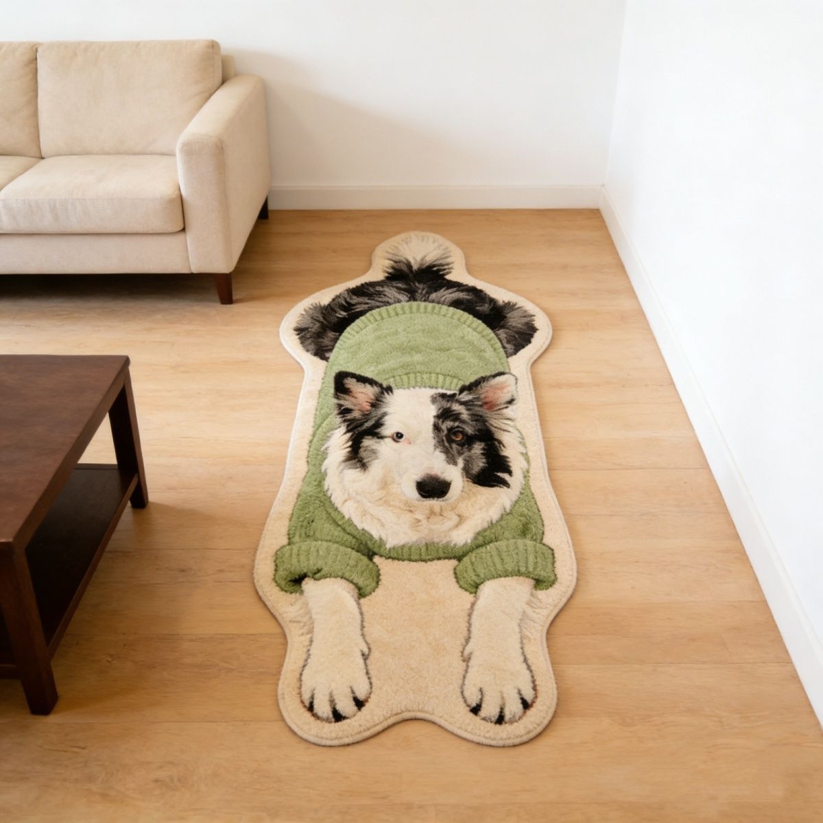 Niedlicher Corgi-förmiger Teppich
