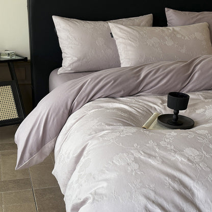 Jacquard Floral Bettbezugset mit wendbarem Satingewebe Rücken