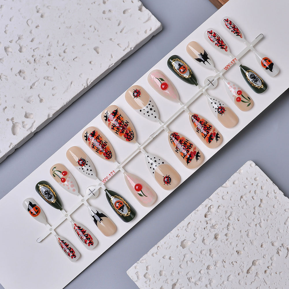 Künstlerisch tematisiertes Press-On Nagelset Brehn