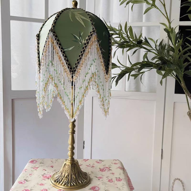 Vintage Perlen Tischlampe