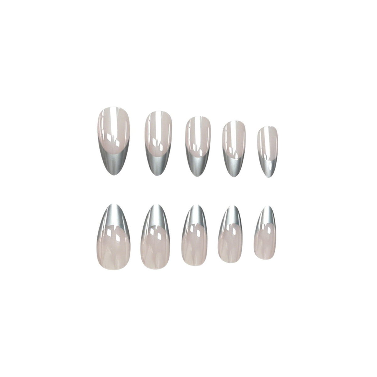 Metallic French Tip Nagelverstärkungen Brehn