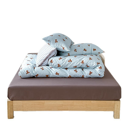 Florales Baumwoll-Satin Bettbezugset mit Kissenbezügen