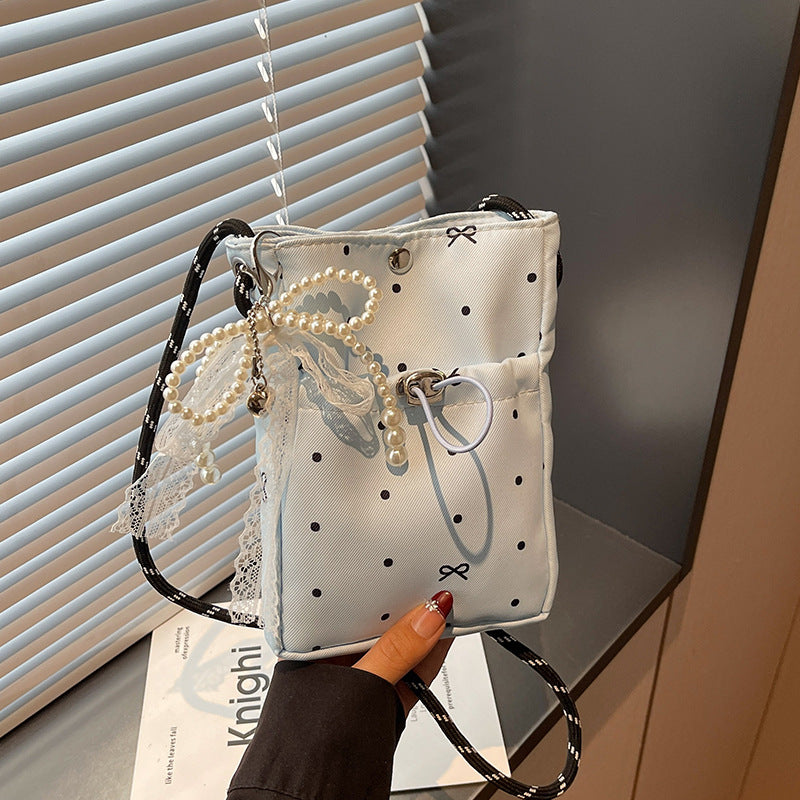 Lässige Kordelzug Mini Schultertasche
