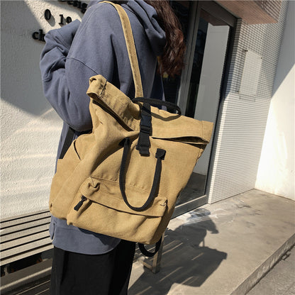Stylische Roll-Top Canvas-Rucksack Brehn