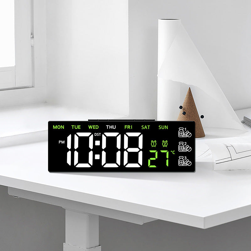 Digitaler Led-Tischwecker mit Temperatur- und Wochentagsanzeige Brehn