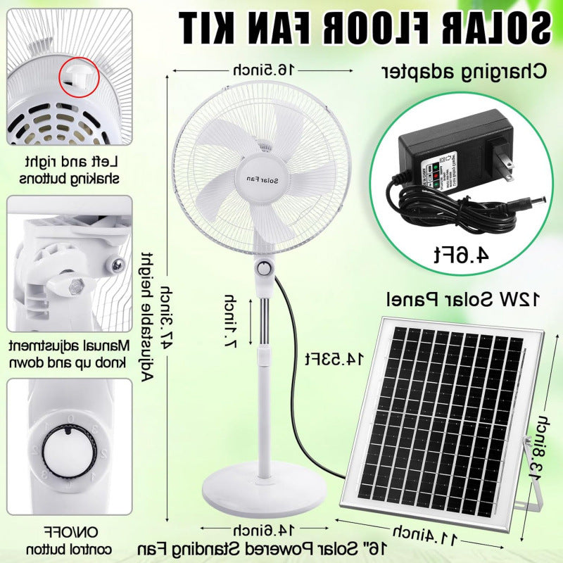 Unisex Solarbetriebener Standventilator Brehn