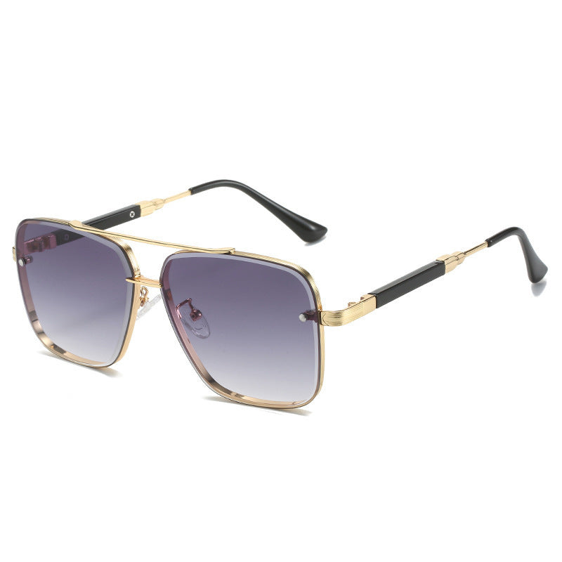Damen Geometrische Oversize-Sonnenbrille mit filigranem Metallrahmen Brehn