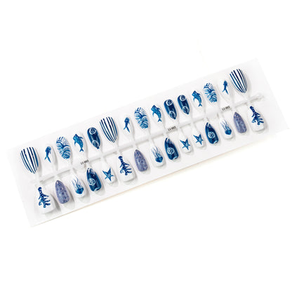 Künstlerisches Meer-Themen Press-On Nagelset