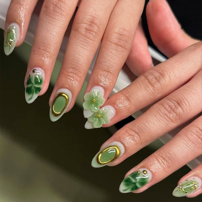 Künstlerische floral-verzierte Press-On Nägel Brehn 1790636526