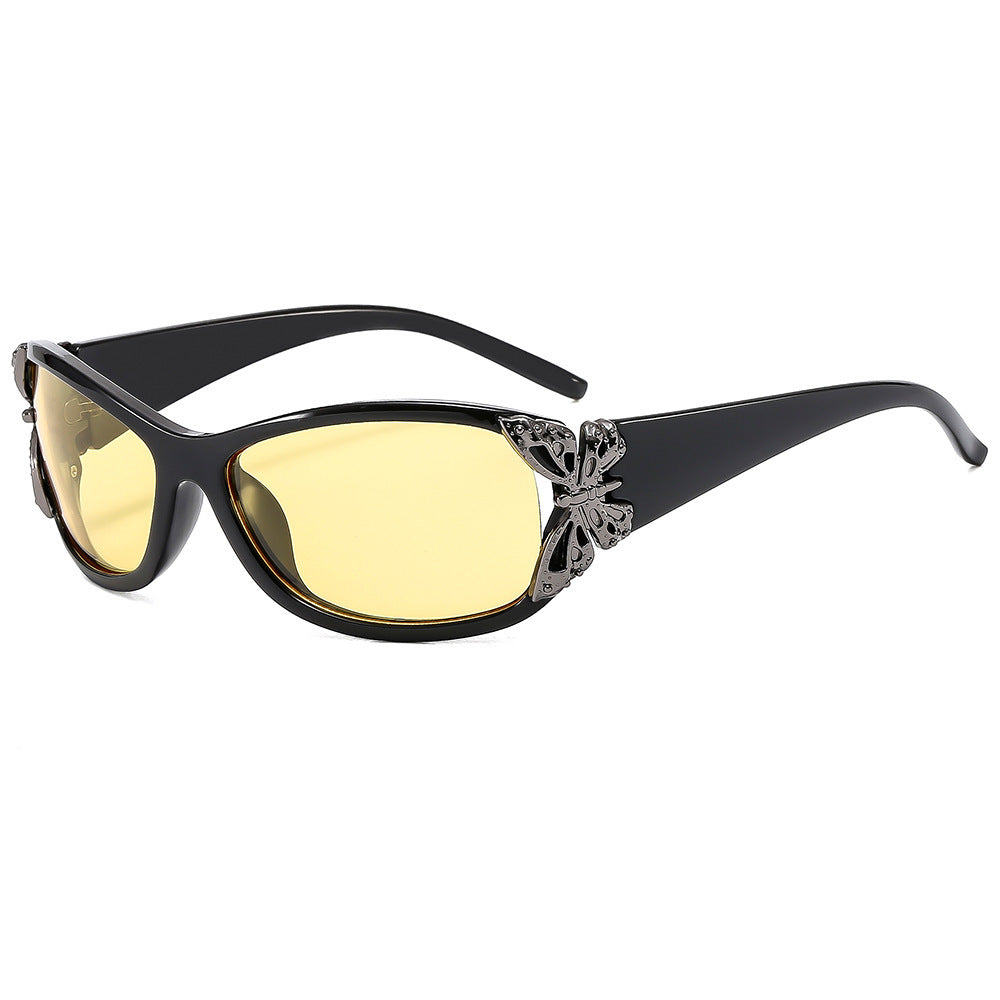 Modebewusste, mit Schmetterlingen verzierte Sonnenbrille Brehn
