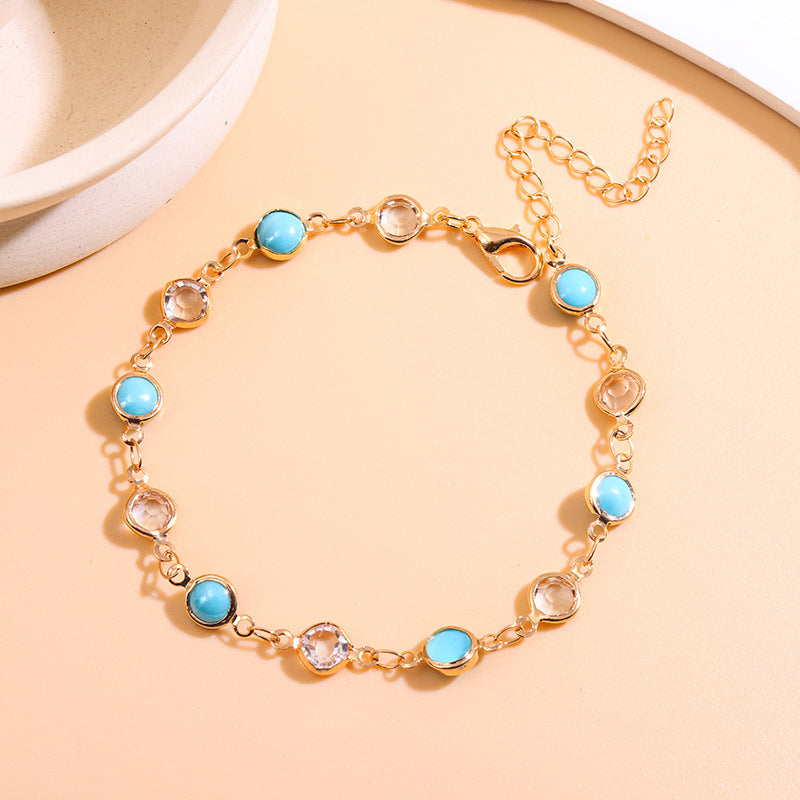 Elegante Perlen Charm Fußkettchen Brehn