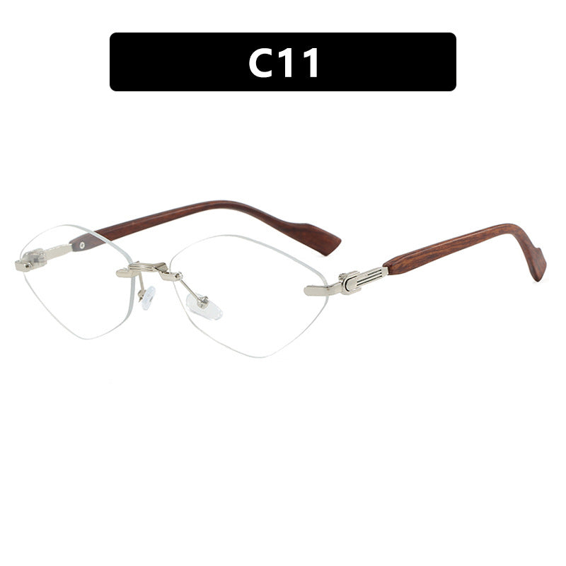 Damen geometrische Sonnenbrille mit luxuriösen Holzarmen und polarisierten Gläsern Brehn