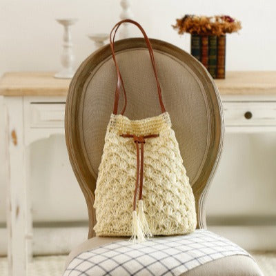 Makramee Schultertasche mit Eleganter Quastenverzierung Brehn