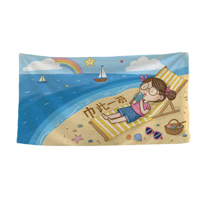 Damen Strandtuch mit lebhaftem Palmenmotiv Brehn