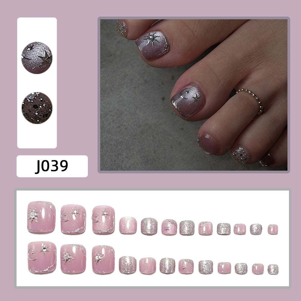 Fußnagelkunstset mit Silbernen Sternen- und Glitzerakzenten Brehn