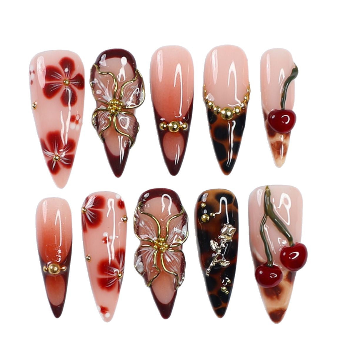 Künstlerisches dekoratives Press-On Nagelset Brehn