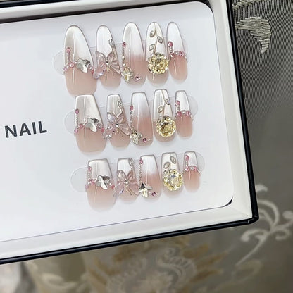 Elegante dekorative Press-On Nagelkunst Set Brehn