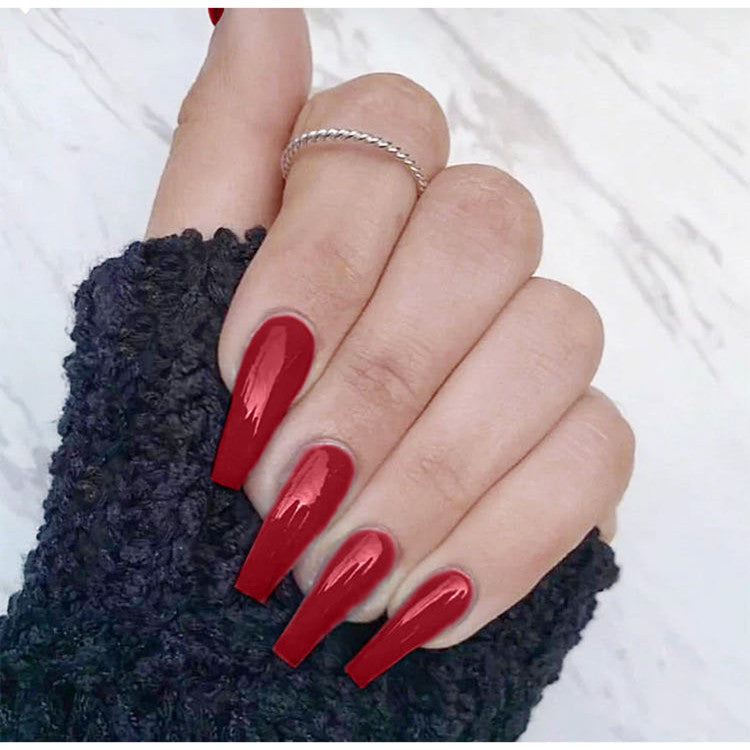 Glänzendes Langes Coffin Press-On Nails Set