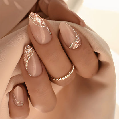 Glitzernd Elegantes Press-On Nagelset Brehn